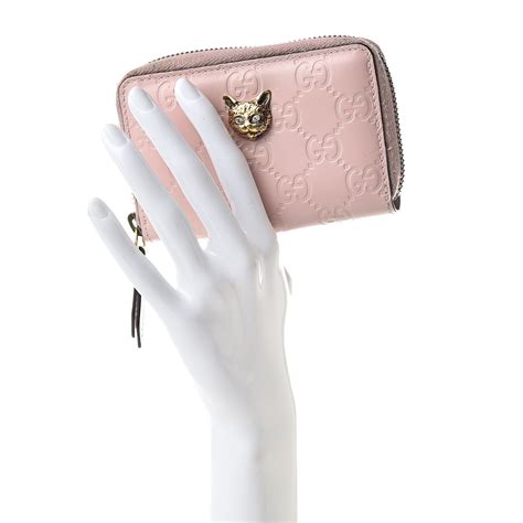 gucci signature card case pink|Gucci card holder sale clearance.